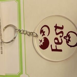 Tomato Fest 4" Acrylic Round Silver Tone Keychain